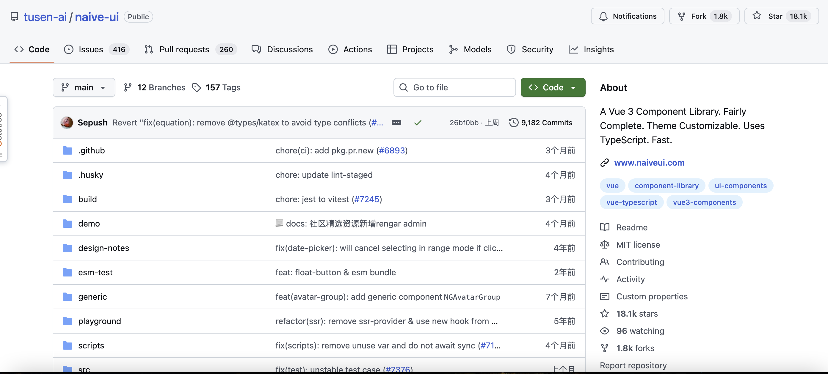 Naive UI GitHub项目地址
